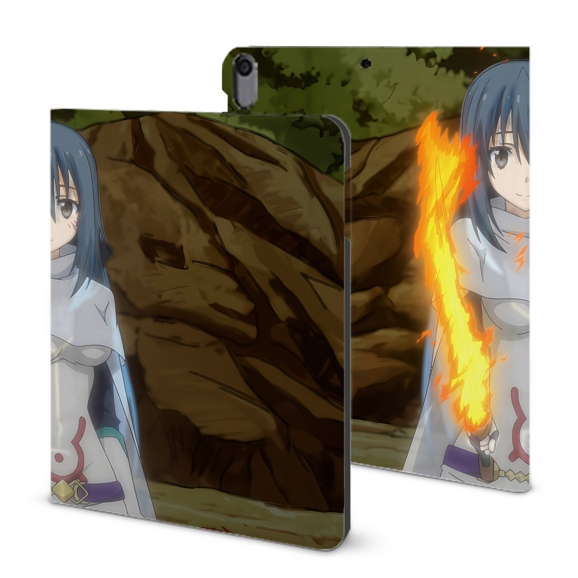 （画像用） 転スラ Regarding Reincarnated to Slime IPad ケース ブック型 PUレザー TPU 耐衝撃 軽量 薄型 ペン収納なし 全面保護 IPad 各モデル対応